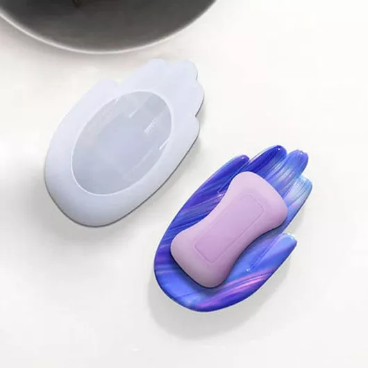 Καλούπι Σιλικόνης με Σχέδιο Σαπουνοθήκη I για Jesmonite/Γύψο/Τσιμέντο/Ρητίνη/Υγρό Γυαλί 9.7x5.7cm