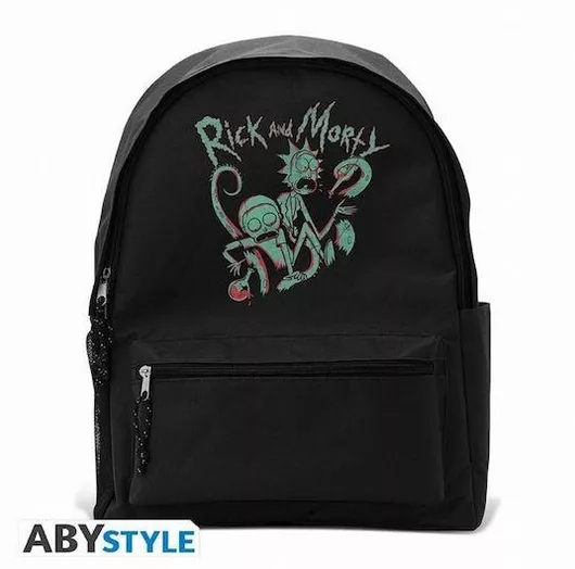 Σχολική Τσάντα Πλάτης Γυμνασίου Λυκείου Abystyle Rick and Morty: Art Μαύρο