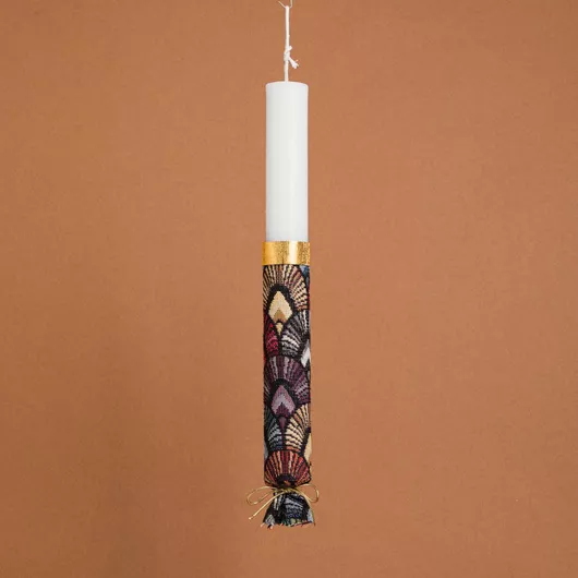 Πασχαλινή Λαμπάδα Beauty Home Στολισμένη Βεντάλιες Στρογγυλή Ενηλίκων Πολύχρωμο