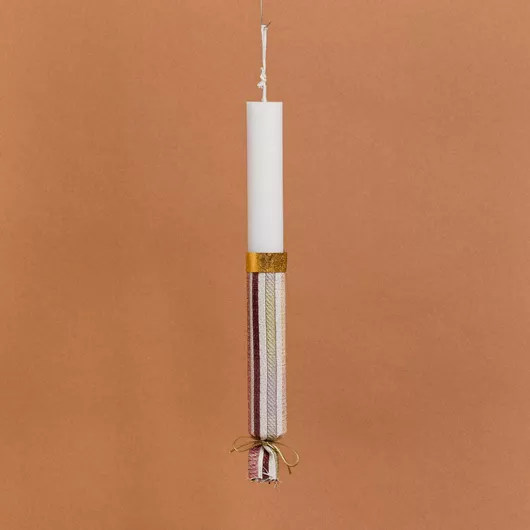 Πασχαλινή Λαμπάδα Beauty Home Στολισμένη Γραμμές Στρογγυλή Ενηλίκων Πολύχρωμο