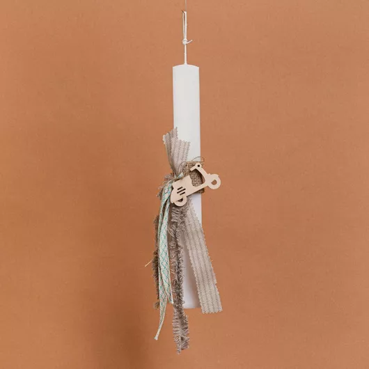 Πασχαλινή Λαμπάδα Beauty Home Στολισμένη Βέσπα Στρογγυλή Ενηλίκων Πολύχρωμο