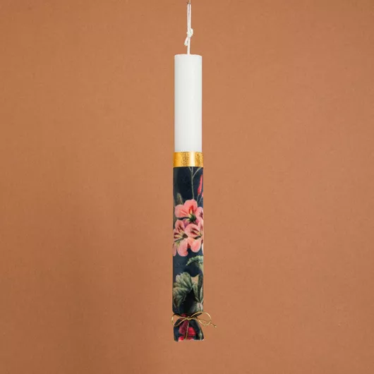 Πασχαλινή Λαμπάδα Beauty Home Στολισμένη Floral Στρογγυλή Βελούδινη Ενηλίκων Πολύχρωμο