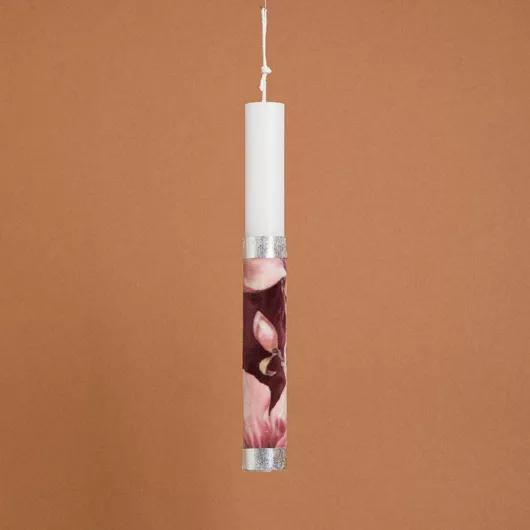 Πασχαλινή Λαμπάδα Beauty Home Στολισμένη Floral Στρογγυλή Βελούδινη Ενηλίκων Πολύχρωμο