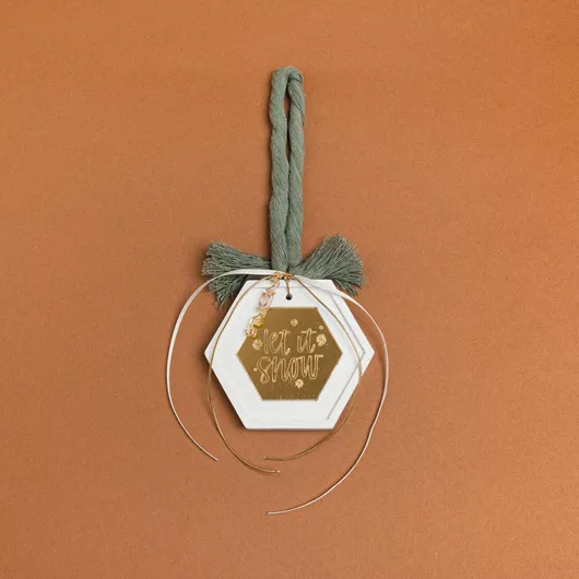 Χριστουγεννιάτικο Στολίδι Δέντρου Beauty Home Let It Snow Κεραμικό Πράσινο