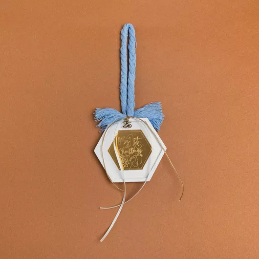 Χριστουγεννιάτικο Στολίδι Δέντρου Beauty Home My 1st Christmas Κεραμικό Γαλάζιο