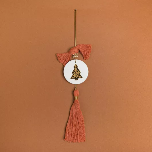 Χριστουγεννιάτικο Στολίδι Δέντρου Beauty Home Δέντρο Κεραμικό Χρυσό/Τερακότα