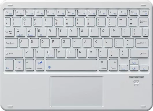 Πληκτρολόγιο BlackView K2-W Ασύρματο Bluetooth με Touchpad για Tablet Αγγλικό US Λευκό