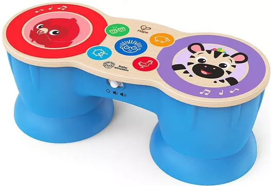Τύμπανο Hape Ξύλινο Magic Touch Drum Upbeat Tunes Hape Kids II Πολύχρωμο για 6+ Μηνών