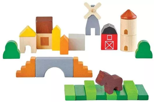 Τουβλάκια Plan Toys Εξοχή για 18+ Μηνών