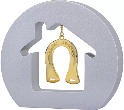 Γούρι Επιτραπέζιο Prince Silvero Μεταλλικό σε Ξύλο