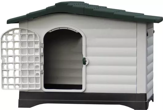 Σπιτάκι Σκύλου Vesta Petpad 2 Πλαστικό με Πορτάκι Ασφαλείας Medium 66x68.9x66 Λευκό Πάγου/Γκρι