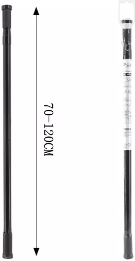 Βέργα Κουρτίνας Μπάνιου Tpster 36657 Πτυσσόμενη Ίσια Μεταλλική Μαύρο