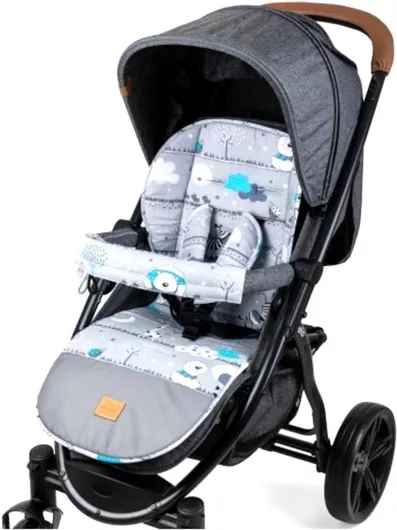 Στρώμα Καροτσιού Jukki Δύο Όψεων Zebra 90x45cm Γκρι