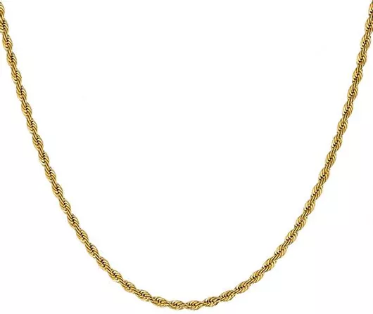Unisex Αλυσίδα Λαιμού Graloro από Ατσάλι 316L Στριφτή Επιχρυσωμένη