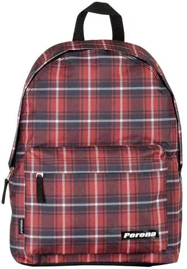 Σχολική Τσάντα Δημοτικού Montichelvo Plaid Κόκκινο