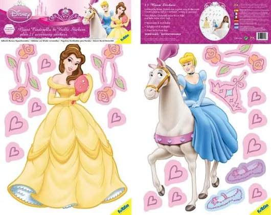 Αυτοκόλλητα Τοίχου Παιδικού Δωματίου Disney Princess Σετ 24τμχ