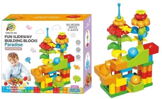 Τουβλάκια Tradesor Πίστα Τσουλήθρα για 3+ Ετών Σετ 99τμχ