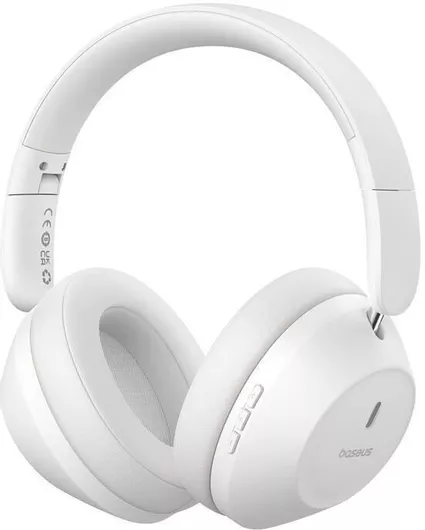 Baseus Boss 30 Max Ασύρματα/Ενσύρματα On Ear Ακουστικά με 50 ώρες Λειτουργίας Λευκό