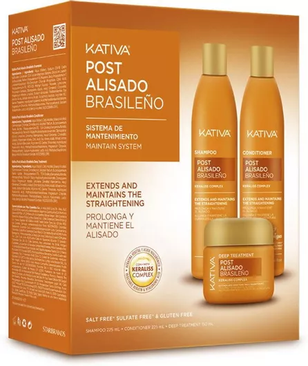 Σετ Περιποίησης Μαλλιών Kativa Professional Post για Ισιωτική με Σαμπουάν & Conditioner 2τμχ