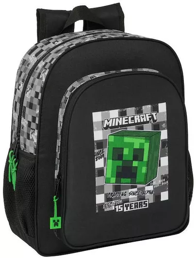 Σχολική Τσάντα Δημοτικού Minecraft Πλάτης Minecraft Adaptable Μαύρο