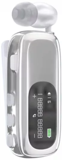 K75 In-ear Bluetooth Handsfree Ακουστικό Πέτου Ασημί