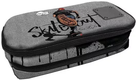 Κασετίνα Graffiti Xscape Skate Οβάλ Διπλή Γκρι