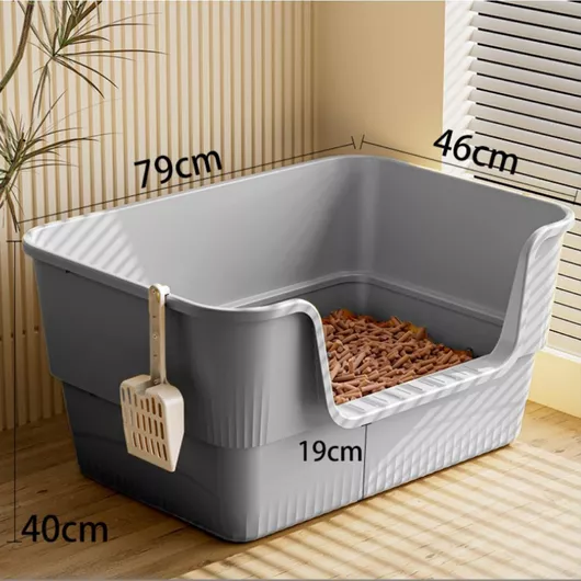 Τουαλέτα Γάτας Animal Ανοιχτού Τύπου 79x46x40cm Γκρι