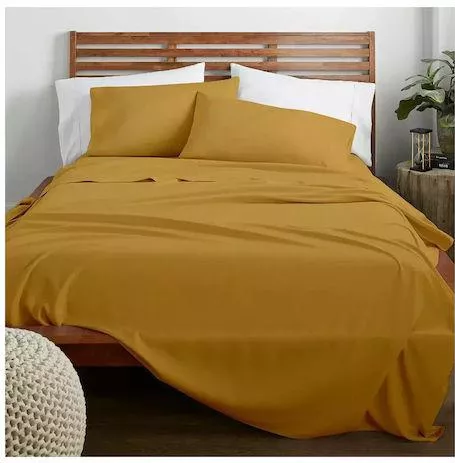 Σετ Μαξιλαροθήκες Lino Home Claro 50x70cm 2τμχ Μουσταρδί