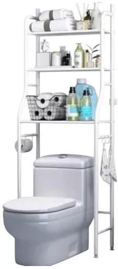 Επιδαπέδια Ραφιέρα Μπάνιου Μεταλλική με 3 Ράφια 47x25x155cm Λευκή