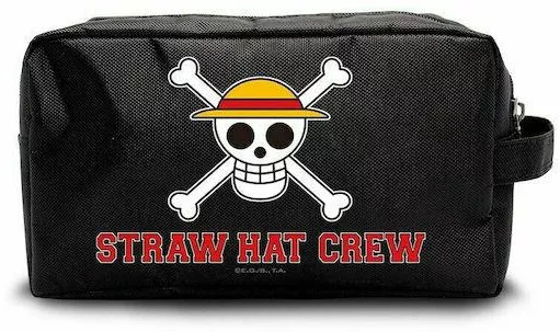 Σχολική Κασετίνα Abystyle One Piece Straw Hat Crew Skull Οβάλ με 2 Θήκες Μαύρο