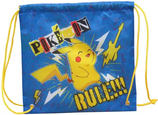 Παιδική Τσάντα Βόλτας CyP Brands Πουγκί Pokemon Pikachu Σετ 4τμχ Μπλε 