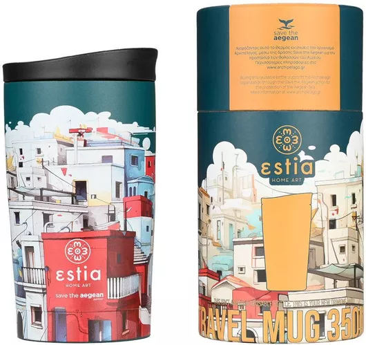 Ποτήρι Θερμός Estia 01-25601 Save The Aegean Ανοξείδωτο/Πλαστικό 350ml Πολύχρωμο