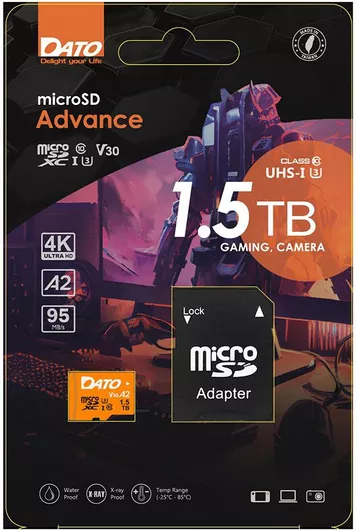 Dato microSDXC 1.5TB Class 10 U3 V30 A2 με αντάπτορα