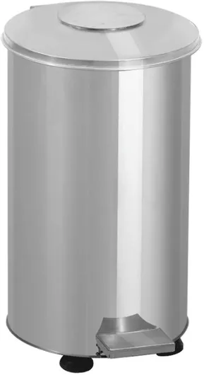 Κάδος Απορριμμάτων Διανομική Μεταλλικός με Πεντάλ 50lt Inox