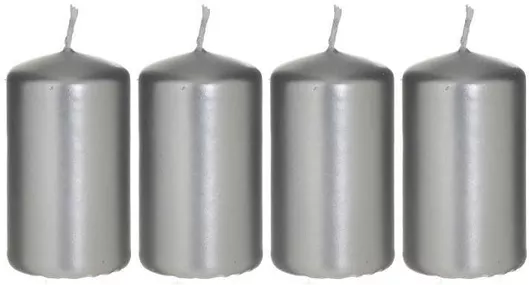 Αρωματικό Κερί Inart 4x7cm 4τμχ. Ασημί