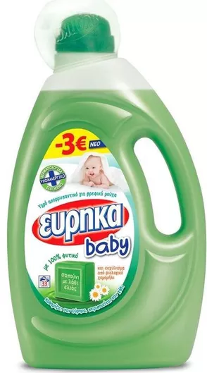 Βρεφικό Υγρό Απορρυπαντικό Ρούχων Ευρηκα Χαμομήλι 36 Μεζούρες
