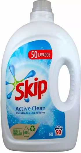 Υγρό Απορρυπαντικό Ρούχων Skip Active Clean για Χρωματιστά Ρούχα 50 Μεζούρες