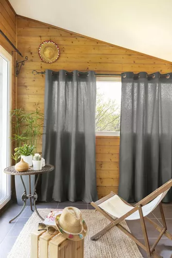 Κουρτινα Δωματιου Βαμβακερη L'effet Papillon 140x0x260cm Ανθρακί