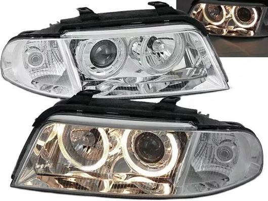 Μπροστινά Φανάρια Depo Angel Eyes για Audi A4 1999-2000 2τμχ