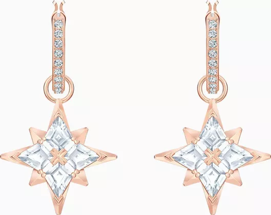 Γυναικείο Σκουλαρίκι Swarovski Κρεμαστό Με Πέτρες Symbolic Star Hoop Επιχρυσωμένο