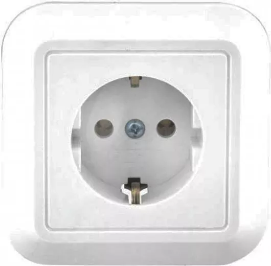 Πρίζα Ρεύματος Siros Aliberti Μονή Χωνευτή Ασφαλείας Λευκή