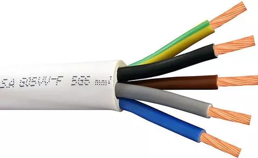 Καλώδιο Ρεύματος Χαραλαμπίδης  5x6mm² 1m λευκό