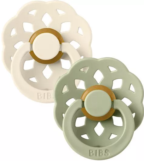Πιπίλες Καουτσούκ Bibs για 0-6 μηνών Boheme Ivory & Sage 2τμχ