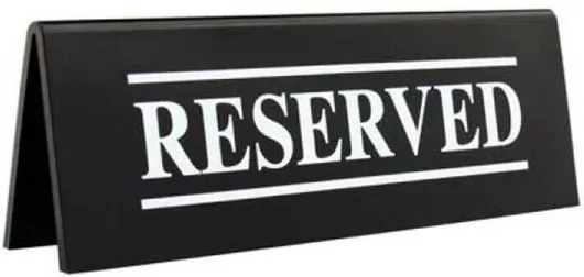Ταμπελάκι "Reserved" Ακρυλικό 15x5.5cm Μαύρο