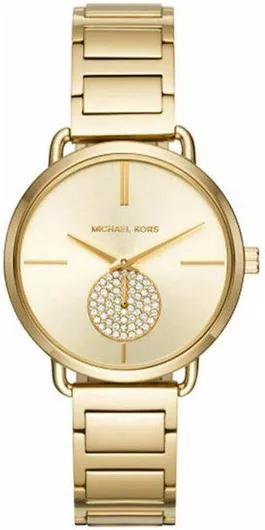 Γυναικείο Ρολόι Michael Kors Portia Χρονογράφος με Χρυσό Μεταλλικό Μπρασελέ 