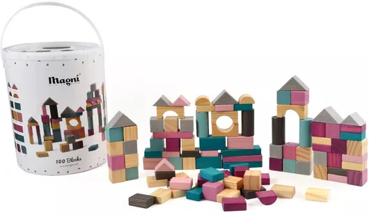 Τουβλάκι Magni Ξύλινα για 1.5+ Ετών 100τμχ