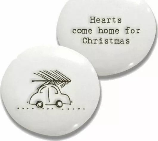 Synchronia Χριστουγεννιάτικο Λευκό Βότσαλο με Δέντρο 4x1.70x3.5cm