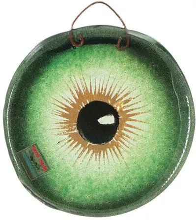 Marhome Κρεμαστό Γούρι Μάτι από Γυαλί Πράσινο 10x10cm