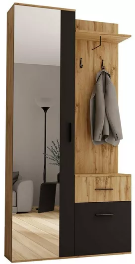 Έπιπλο Εισόδου Rio με Καθρέπτη / Κρεμάστρα / Παπουτσοθήκη & Ντουλάπα 97x30x195cm