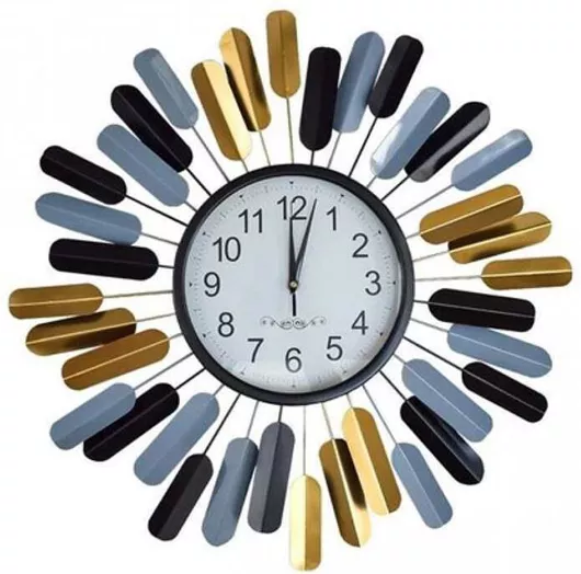 Ρολόι Τοίχου 3D Αθόρυβο Μεταλλικό Πολύχρωμο 60cm